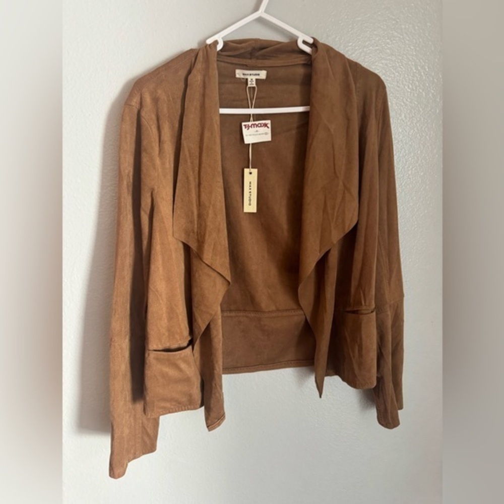 Max Studio Tan Suede Style  Women's Jacket Medium NWT